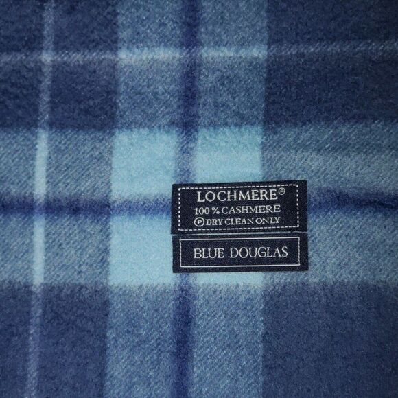 Lochmere 100% Cashmere Scarf Blue Douglas New without Tags - Picture 4 of 5